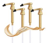 Coffee Syrup Pump with Tip Cover for Torani and Jordan’s Skinny Syrups Mixes 750ml (25.4 fl.oz) Bottles by AlphaPantry (4PK GOLD)