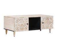 vidaXL Coffee Table White 100 x 54 x 40 cm Solid Mango Wood