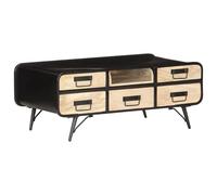 Coffee Table 100x50x40 cm Solid Mango Wood Berkfield Home Black One Size