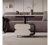 Coffee Table - 2-in-1 Multifunctional Lift Table, Foldable & Height Adjustable with Solid Wood Top, Storage & Rollers, Italian Style Design