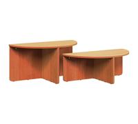 vidaXL Coffee Table 2 pcs Wax Brown Solid pine wood