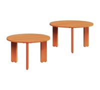 Coffee Table 2 pcs Solid Pine wood Modern Living Room Round Wood Indoor vidaXL