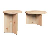 vidaXL Coffee Table 2 pcs Natural Solid Pine wood