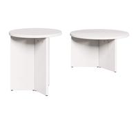 Coffee Table 2 pcs White Solid Pine wood