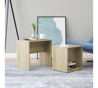 vidaXL Coffee Table Set Sonoma Oak Engineered Wood Indoor Furniture Side Stand