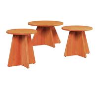 Coffee Table 3 pcs Round Living Room Wooden Rustic Accent Center Low vidaXL