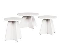 Coffee Table 3 pcs Round Living Room Wooden Rustic Accent Center Low vidaXL
