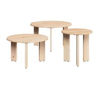 Coffee Table 3 pcs Solid pine wood Rustic Pine Furniture Round Nesting vidaXL