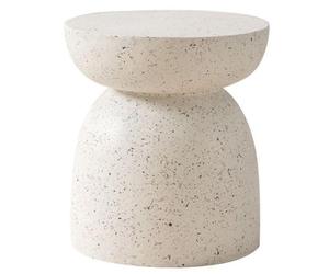 Coffee Table 40x40x45cm,Modern Round Side Table with Terrazzo Effect Finish,Magnesium Oxide,Mushroom Shape End Table for Living Room Sofa Bedroom Home Office A
