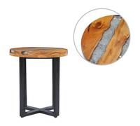 Coffee Table 40x45 cm Solid Teak Wood and Polyresin Berkfield Home Multi One Size