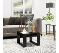 Coffee Table 50x50x35cm Black Engineered Wood Modern Low Profile Square Stylish
