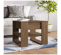 Coffee Table 55.5x55x45 cm Engineered Wood Brown Oak Compact Shelf Modern Accent