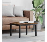 Coffee Table 60x50x36cm Old Wood Engineered Wood Top Sturdy Metal Legs Modern.