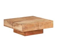Coffee Table 80x80x28 cm Solid Mango Wood Natural Finish Rustic Square Handmade