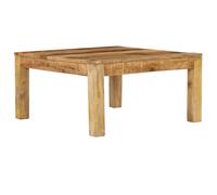 Coffee Table 80x80x40 cm Solid Mango Wood Natural Finish Square Handmade