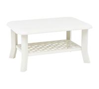 vidaXL Coffee Table White 90cm Plastic Couch Side End Outdoor Garden Stand