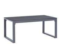 Coffee Table 90x50x40 cm Powderoated Aluminium Frame Glass Top in Anthracite