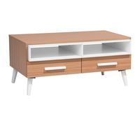 Beliani Coffee Table Alloa With Storage Light Brown/ White