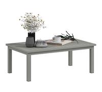 Coffee Table Aluminium Outdoor Patio Table w/ Grey Wood Grain Effect