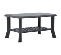 Coffee Table Anthracite Plastic 90x60x46cm Weather Resistant with Storage Shelf