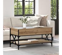 Coffee Table Artisan oak 100 x50 x50 cm Engineered wood Lift-top Matte metal DIY