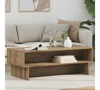 Coffee Table Artisan Oak 100x46x35cm Engineered Wood 2-Shelf Compact Living Area