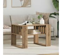 Coffee Table Artisan Oak 66x49.5x45cm Engineered Wood Rectangular with 2 Shelves