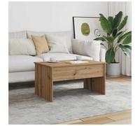 Coffee Table Artisan Oak 80x50x41.5cm A Compact Engineered Wood Lift-Top Storage