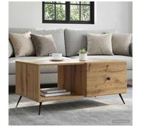 Coffee Table Artisan Oak 90x50x40cm Engineered Wood 2-Drawer Vintage Black Legs
