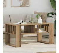 Coffee Table Artisan Oak 92x49.5x45cm Engineered Wood Rectangular 2-Shelf Modern