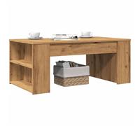 Coffee table Artisan Oak Engineered Wood 102x55x42 cm with Storage Drawer Shelf