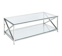 Coffee Table AUDET Tempered Glass Silver