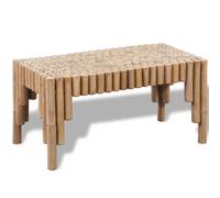 Coffee Table Bamboo 70x35x35 cm Natural Bamboo Low Modern Tropical Mini Accent