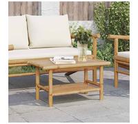 Coffee Table Bamboo Natural 70x40x35cm Slatted Ventilated Storage Outdoor Shelf
