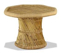 Coffee Table Bamboo with Chindi Detail Handmade Weave Brown/Multicolour vidaXL