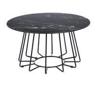 Beliani Coffee Table Bernie Tempered Glass Black Marble