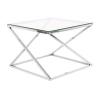 Coffee Table BEVERLY Glass Silver
