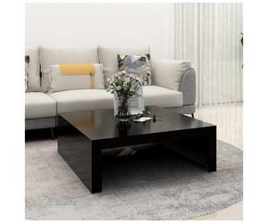 Coffee Table Black 100x100x35cm Engineered Wood Modern Square Living Room Large