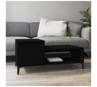 Coffee Table Black 100x50x45cm Engineered Wood Metal Storage Compartment w/ Door