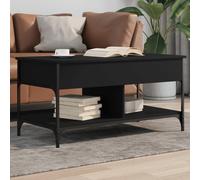 Coffee Table Black 100x50x50 cm Engineered Wood and Metal Berkfield Home Black One Size