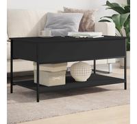 Coffee Table Black 100x50x50 cm Engineered Wood & Metal Modern Storage SlimShelf