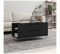 Coffee Table Black 102x44.5x50 cm Engineered Wood Modern Storage Drawer Legs New