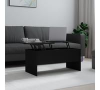 Coffee Table Black 102x50.5x46.5cm Engineered Wood Lift Storage for Living Room