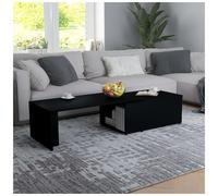 Coffee Table Black 150x50x35 cm Engineered Wood Modern Minimalist Low Profile.
