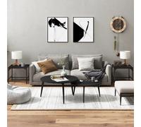 Coffee Table Black 40x40x35 cm Engineered Wood Low Modern Shelf Living Room Top