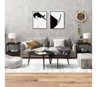 Coffee Table Black 40x40x40 cm Engineered Wood Low Modern Shelf IndoorUse Sturdy