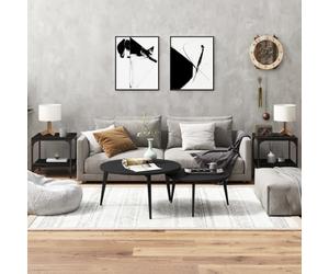 Coffee Table Black 40x40x40 cm Engineered Wood Low Modern Shelf IndoorUse Sturdy