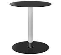 Coffee Table Black 40x50 cm Tempered Glass Top Aluminium Frame 6mm Round Modern