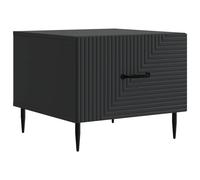Coffee Table Black 49x50x40cm Engineered Wood 1 Drawer Tapered LegsAmpleStorage