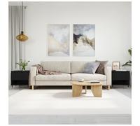 Coffee Table Black 50x46x50cm Engineered Wood Top Metal Legs Drawer Storage Slim